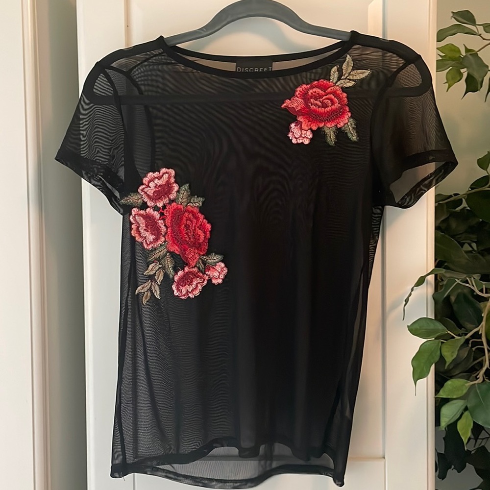 Black Sheer Top